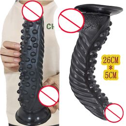 Realistic Penis Dildo Suction Cup Anal sexy Toy Butt Plug Particle Spiral Masturbate For Women Men Orgasm Anus Beads