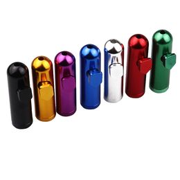 Smoking hookah Pipe 54mm round nose bullet snuff bottle aluminum alloy container closed portable