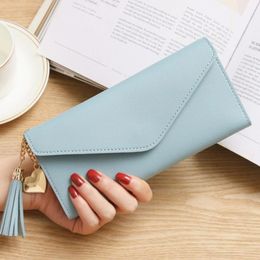 Wallets Luxury Women Long Solid Colour PU Leather Clutch Bag For Wallet Card Coin Cash Purse 2022 Fashion WalletsWallets