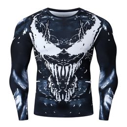 Men Compression T Shirt Fitness Tight Long Sleeve Sport tshirt Training Jogging Shirts Gym 3D Printed Cosplay Quick Dry rashgard 220407
