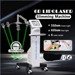 6D Laser Body slimming System 532nm 635 Laser Fat Reduction Cold Source shape Machine red green light therapy Lipolysis Abdomen Weight Loss