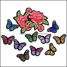 Sewing Notions Tools Apparel 11Pcs Small Butterfly Embroidery Patches For Clothing Applique Iron On Transfer Patch Jeans Bags Diy Sew Badg