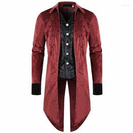 Men's Trench Coats 2022 Foreign Trade Halloween Court Dress Lapel Long Tuxedo Performance Suit Viol22