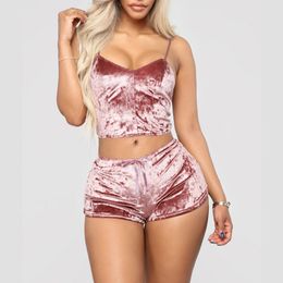 Sexy Lingerie pants Two Pieces Bra Sets Velvet Underwear Ladies Intimates Tops And Pants Clothing Sleepwear