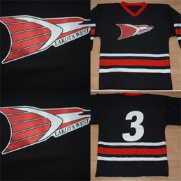 CeoMit #3 LAKOTA WEST HIGH SCHOOL HOCKEY JERSEY 100% Stitched Embroidery s Hockey Jerseys Blackvintage