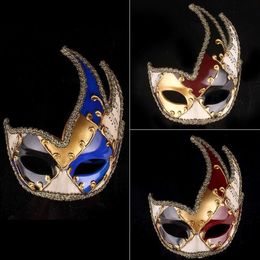 Party Masks Flame Antique Venice Mask Half Face Music Notes Print Fancy Retro Ma 220823