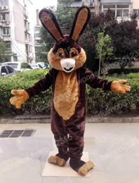 Performance brown rabbit Mascot Costumes Carnival Hallowen Gifts Unisex Adults Fancy Party Games Outfit Holiday Celebration Cartoon Character Outfits