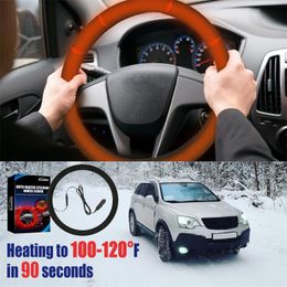 Steering Wheel Covers Car Heating Cover Winter Warm 12V Heated Anti-Slip Protection 38cm Universal Interior AccessoriesSteering