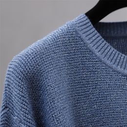 BYGOUBY Bling Bling Women Pullover and Sweater Autumn Winter Lantern Long Sleeve Knitwear Elegant Female Jumper Pull Femme 201203