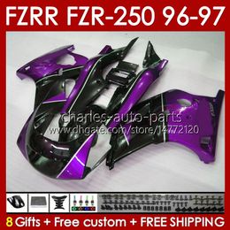 Fairings For YAMAHA FZRR FZR 250R 250RR FZR 250 R RR FZR250R 1996 1997 Body 144No.83 FZR-250 FZR250 R RR 96 97 FZR250RR FZR250-R FZR-250R 96-97 Bodywork Kit glossy purple