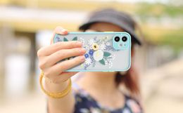 Women Girls Cell Phone Cases for iPhone 12 11 Pro Max XR XS 8 7 Plus IMD Beautiful Flower Pattern Cellphone Cover