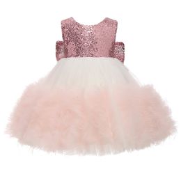 2022 Cute Lovely Girl's Pageant Dresses Sequins Crystal Ruffles A Line Tulle Flower Girl Dresses sequined Robes de fête flower girls gowns