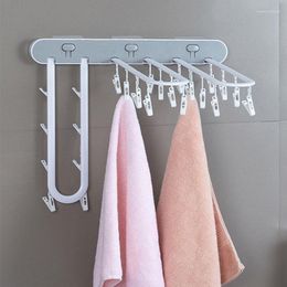 Hangers & Racks Household Press Folding Storage Rack Clothing Room Organiser Children'S Socks Drying Windproof Towel Clip