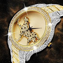 Wristwatches Missfox Womens Full Diamond Watch Brands Fashion Luxury Quartz Gold Women Water Resistant Wild Ladies Wrist Watches
