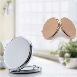 1pcs Blank Compact Mirror DIY Portable Metal Cosmetic Mirrors Make Up Tools Pocket Mirror Silver Golden Bronze