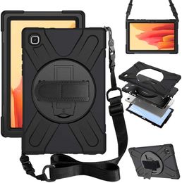 Tablet Cases For Samsung Tab A 10.5 S4 T830 S6 With 360 Degree Rotation Kickstand Design Shockproof Anti Fall Protective Cover Shoulder & Hand Strap