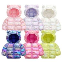 Hot Autumn Winter Hooded Children Down Jackets For Girls Candy Color Warm Kids Down Jackets For Boys 1-5 years Outerwear Clothing J220718