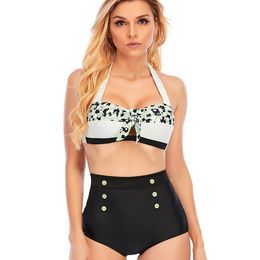 Bornbayb Womens Plus Size Retro High Waisted Bikini Bottom Shirred Tankini Briefs Swim Shorts S-3XL 