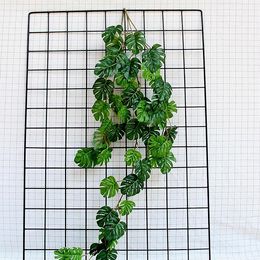 Decorative Flowers & Wreaths Simulation Plants Tortoise Leaf Rattan Wall-mounted Green Plant Leaves Indoor And Outdoor Home Windows Holiday