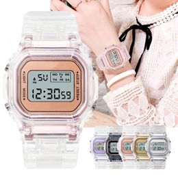 Fashion Watch Women Men Gold Casual Transparent Digital Sport Watches Lovers Clock Children Wristwatch Female Reloj Mujer