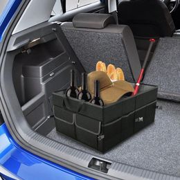 Car Organiser Multipurpose Trunk Large Space Collapsible Storage Bag Black Durable Auto Boot Store For Truck SUVs Box