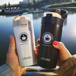 UPORS Premium Travel Coffee Mug Stainless Steel Thermos Tumbler Cups Vacuum Flask thermo Water Thermocup Y200106