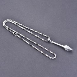 Pendant Necklaces Creative Stainless Steel Spearhead Necklace Arrow Spear Kuna Charm Sweater Punk Hip Hop Trendy Jewelry Gift For Men