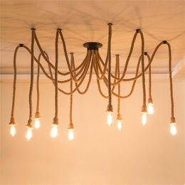 Pendant Lamps Retro Rope Lights Industry Style Spider Lamp Office Clothing Store Restaurant Vintage Iron Hanging LightPendant LampsPendant