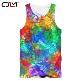 Factory Direct Supply Original Sample Design 3D Colorful Ink Print Tank Top Oversized Vest Wholesale 220623