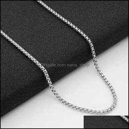 Chains Necklaces Pendants Jewellery 2Mm 2.5Mm M 3.5Mm 4Mm 60Cm Stainless Steel Women Men Diy Fashi Dhcef