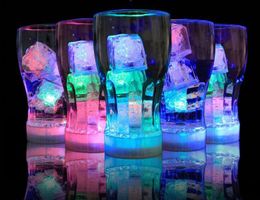 Party glow Colour touch sensitive LED flash ice cubes exposed to water glow night lights
