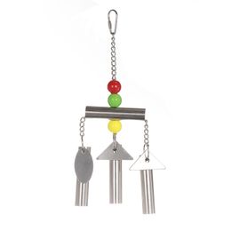 Creative Stainless Steel Parrot Bell Toys Stand Holder Bird Favours Cage Toy Pet Supplies