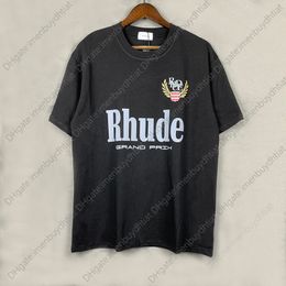 Designer t Shirt Sell Well Rhude Racing Car Men Khaki T-shirt High Quality Oversize Cotton Rh t Shirt high quality 001