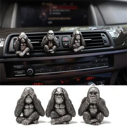 Interior Decorations Car Air Vent Ornament Personalized Resin Orangutan Statue Creative Automotive Decoration PR Sale