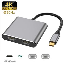 USB C Type C to Dual HDTV Adapter 4K60hz 2 in 1 Converter for MacBook Pro Air mobile phone