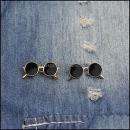 Mini óculos de sol alfinetes de esmalte óculos de desenho animado crachás broches personalizados bolsa camisa masculina roupas lapela pin punk óculos de sol legal entrega de joias