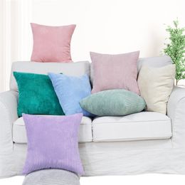 Pillow Case Free Shopping Corduroy Striped Throw Pillow Case Solid Cushion Cover 40 45 50 55 60 65 70cm Home Decorative HT NPCJC3 220623