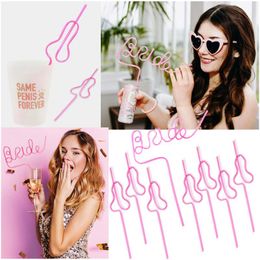 Party Decoration 1set Hen Team Bride Straws Plastic Drink Straw Novelty Nude Wedding To Be For Bar Bachelorette Night Supplies