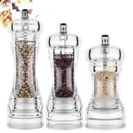 Grinder Acrylic Salt and Pepper Shakers Adjustable Coarseness by Ceramic Rotor kitchen accessories 220727