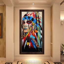 Canvas Painting Graffiti Wall Art African Primitives Posters and Prints Wall Pictures for Living Room Decoration Home Decor