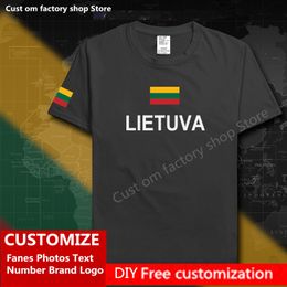 Lithuania Lithuanian T shirt Custom Jersey Fans DIY Name Number Brand Tshirt Fashion Hip Hop Loose Casual T shirt 220616