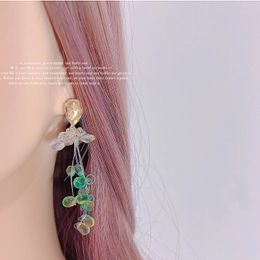 Dangle & Chandelier Crystal tassel earrings hand-made fishing line transparent luxury high-grade earrings