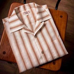 Men's Casual Shirts HW-0009 Big US Size Genuine Quality Vintage Looking Loose Fitting Hawaii Aloha Cotton Printing ShirtMen's