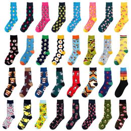 Men's Socks Funny Men Women Fashion Harajuku Fruit Lovely Art With Avocado Sushi Food Animal Dog Happy SocksMen's