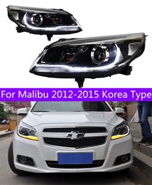 Car Headlights Lighting Accessories For Malibu 20 12-20 15 Korea Type LED Head Light DRL Daytime Lights Turn Signal Facelift