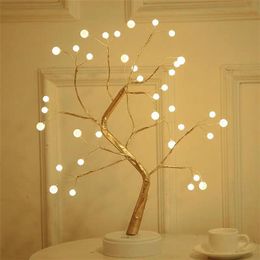 Strings Gypsophila Night Light Pearl Bonsai Table PC Touch Tree Indoor Lamp Wedding Bedroom Valentine's DayLED LEDLED LED