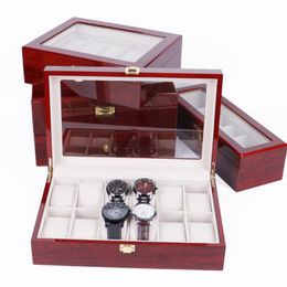 Watch Boxes & Cases 2/3/5/6/10/12 Grids Wooden Box Jewellery Display Case Holder Organiser For Watches Men Valentine's Day GiftWatch