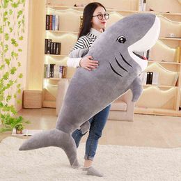 Cm Funny Kawaii Shark Cuddle Stuffed Soft Sussen Pillow Gift For Children Girls Animal Reading baby J220704