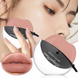 Lip-shaped Lipstick Makeup Tool Lazy Blush Lipstick Velvet Matte Make Up Effect Moisturising Lip Gloss Waterproof Non-stick Cup