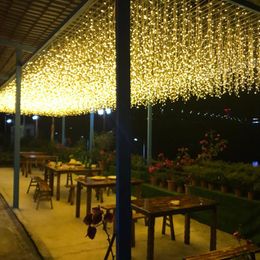 Strings 3.5m Christmas Outdoor LED String Light Icicle Droop Curtain Fairy Lamp Halloween Party Backdrops Waterproof DecorationLED